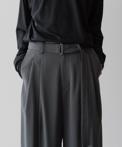 ATTACHMENT アタッチメント LIMITEDのSORIBIA TWILL BELTED WIDE TROUSERS - D.GRAYの公式通販サイトsession福岡セレクトショップ