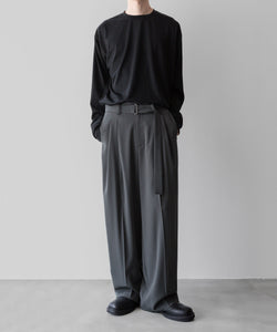 ATTACHMENT アタッチメント LIMITEDのSORIBIA TWILL BELTED WIDE TROUSERS - D.GRAYの公式通販サイトsession福岡セレクトショップ