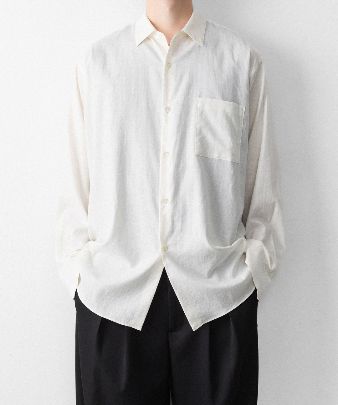 ssstein(シュタイン)のCOTTON SILK OVERSIZED LS SHIRT - CREAMの公式通販サイトsession福岡セレクトショップ