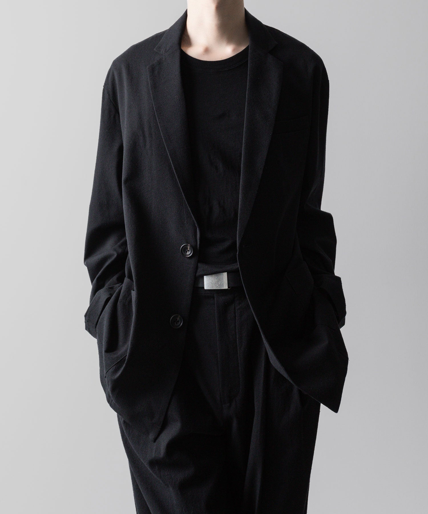 ssstein(シュタイン)の24AWコレクション SILK NEP CLOTH SINGLE BREASTED JACKET - BLACK 公式通販サイトsession福岡セレクトショップ