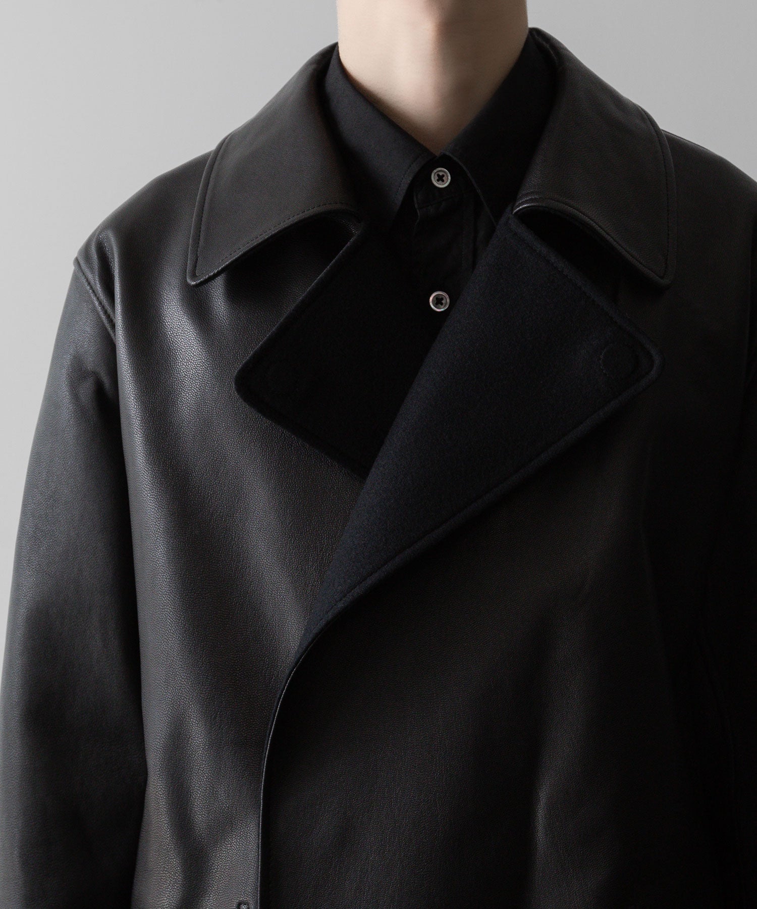 ssstein(シュタイン)の24AWコレクション BONDED LEATHER SHORT JACKET - BLACK × BLACK 公式通販サイトsession福岡セレクトショップ