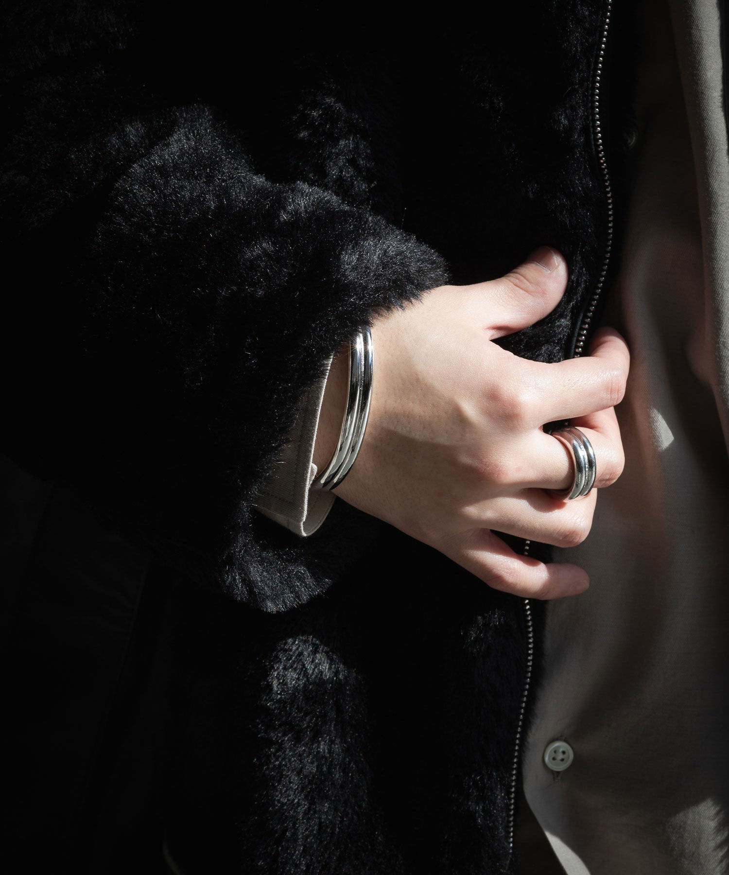 【ssstein】ACRYLIC FUR JACKET - BLACK