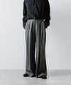 【ANTHEM A】SILKY VISCOSE 2TUCK FLARE EASY PANTS - GRAY
