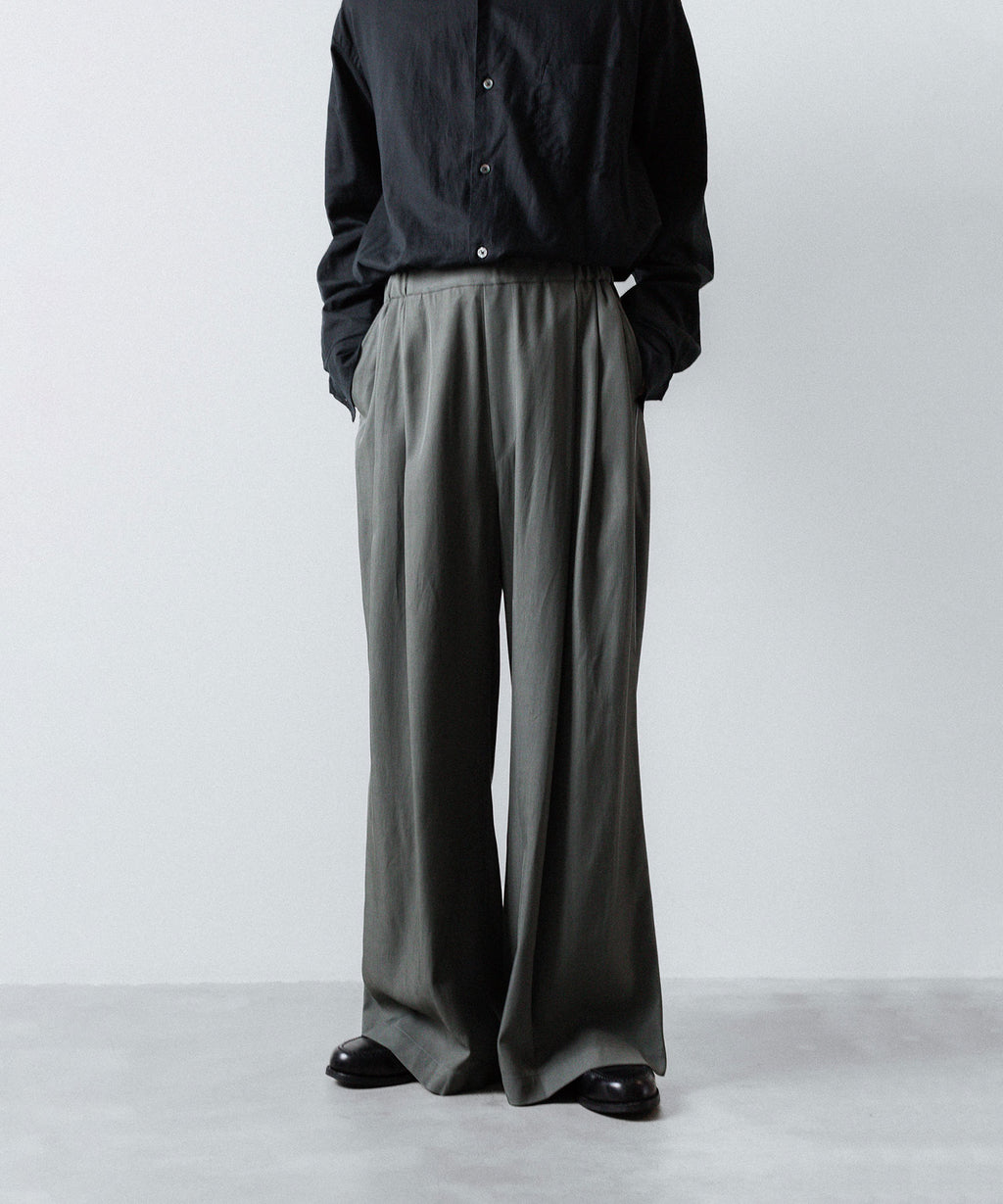 ANTHEM A-アンセムエーのSILKY VISCOSE 2TUCK FLARE EASY PANTSのGRAY公式通販サイトsession福岡セレクトショップ