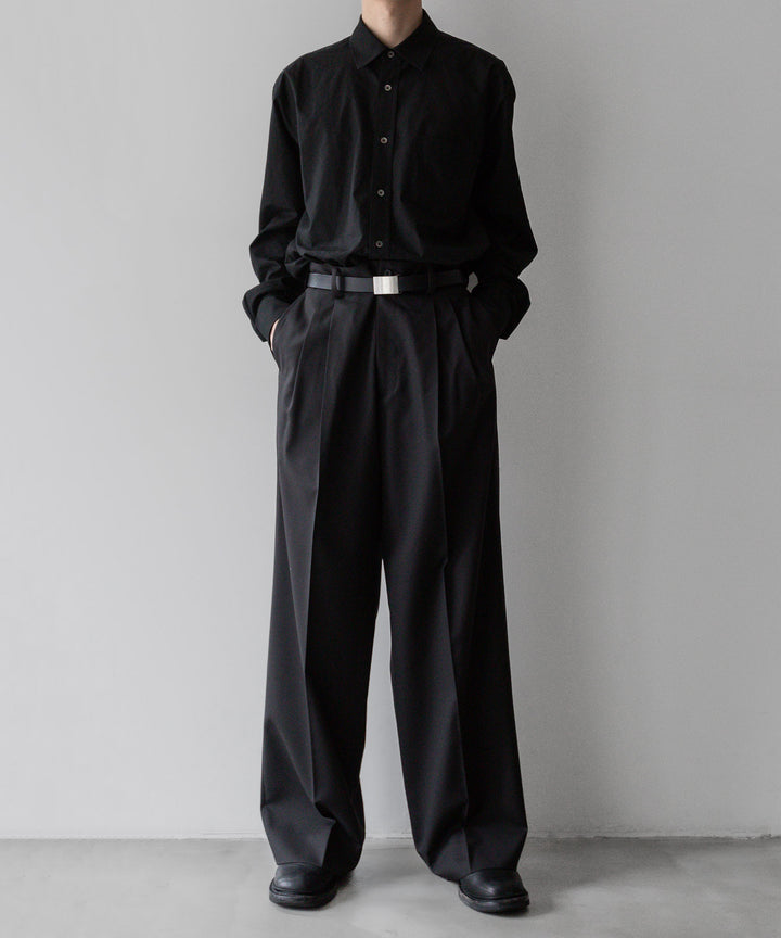 stein(シュタイン)の24SSコレクションLONG WIDE TROUSERS のDARK CHARCOAL