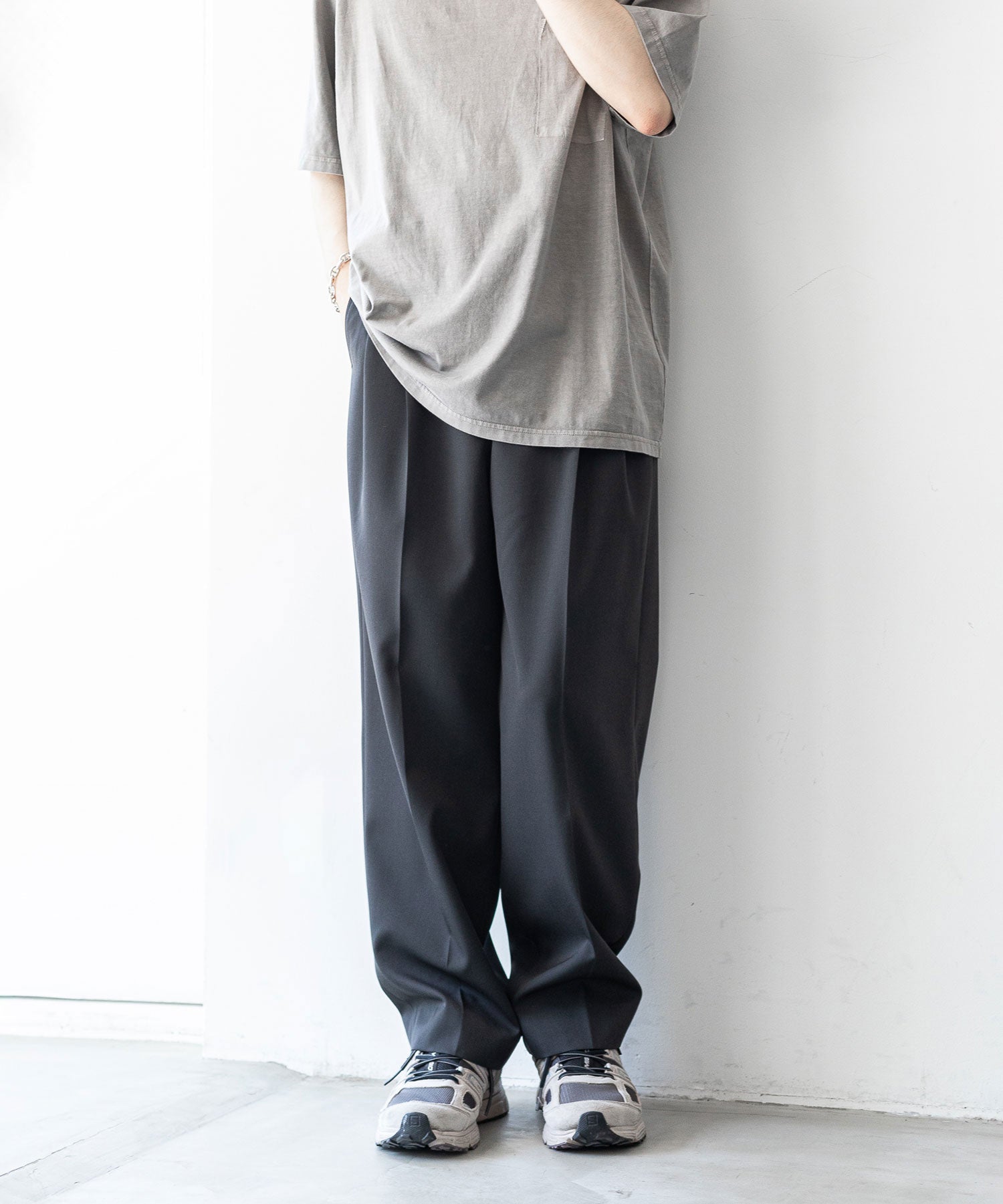 stein　EX WIDE TAPERED TROUSERS(LEATHER)