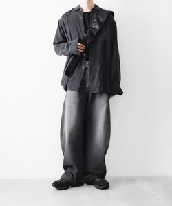 ssstein / シュタイン】CLASSIC LEATHER BELT (PINNED BUCKLE) - BLACK