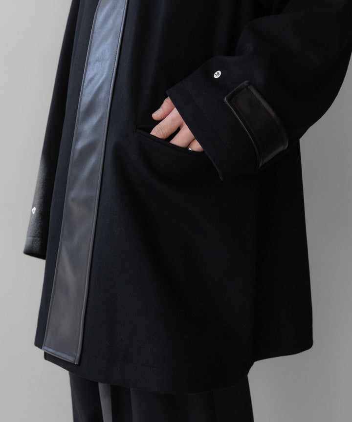 stein(シュタイン)の23AWコレクションLEATHER FLY FRONT LONG JACKETのBLACK 公式通販サイトsession福岡セレクトショップ