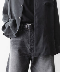 ssstein / シュタイン】CLASSIC LEATHER BELT (PINNED BUCKLE) - BLACK