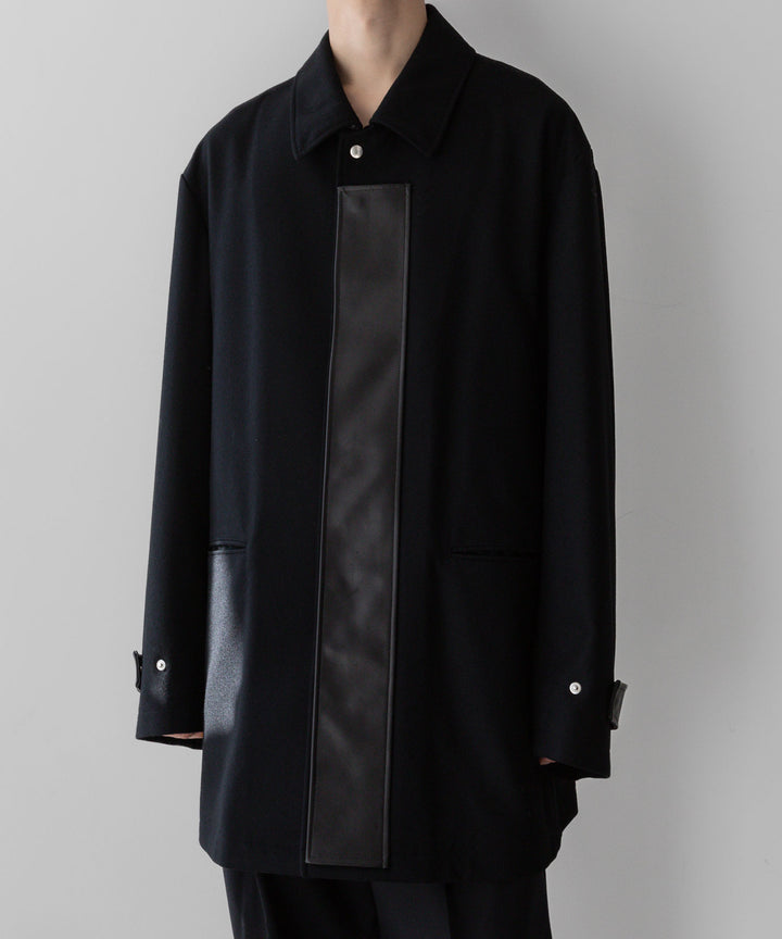 stein(シュタイン)の23AWコレクションLEATHER FLY FRONT LONG JACKETのBLACK 公式通販サイトsession福岡セレクトショップ