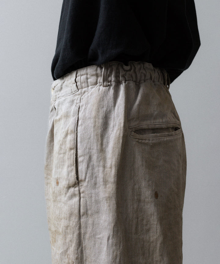 ssstein(シュタイン)のHEAVY LINEN HERRINGBONE WIDE EASY TROUSERS - NATURALの公式通販サイトsession福岡セレクトショップ