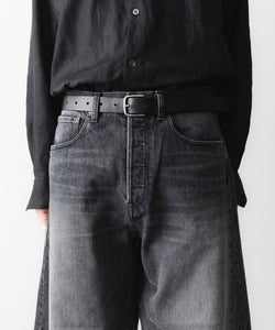 ssstein / シュタイン】CLASSIC LEATHER BELT (PINNED BUCKLE) - BLACK