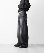 画像をギャラリービューアに読み込む, ssstein(シュタイン)のDEFORMATION WIDE DENIM PANTS - BLACKの公式通販サイトsession福岡セレクトショップ
