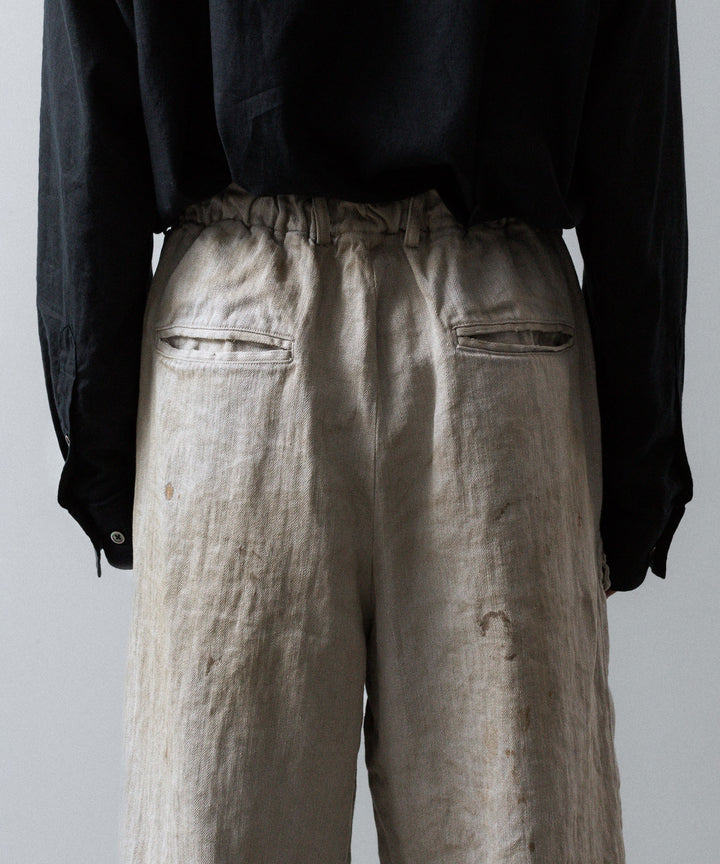 ssstein(シュタイン)のHEAVY LINEN HERRINGBONE WIDE EASY TROUSERS - NATURALの公式通販サイトsession福岡セレクトショップ