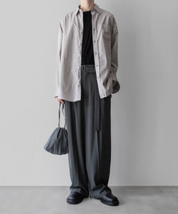 ATTACHMENT アタッチメント LIMITEDのSORIBIA TWILL BELTED WIDE TROUSERS - D.GRAYの公式通販サイトsession福岡セレクトショップ