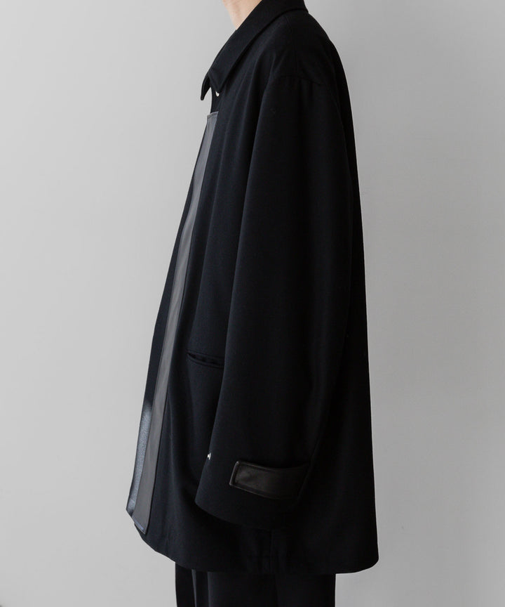 stein(シュタイン)の23AWコレクションLEATHER FLY FRONT LONG JACKETのBLACK 公式通販サイトsession福岡セレクトショップ