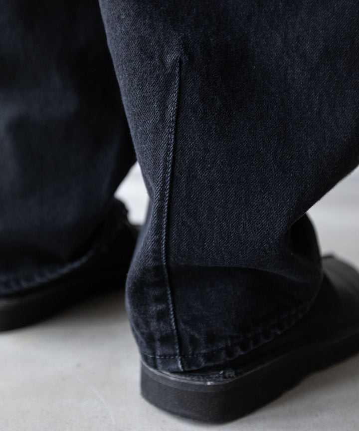 stein(シュタイン)の23AWコレクションVINTAGE REPRODUCTION DAMAGE WIDE DENIM JEANSのBLACK