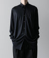 【INTÉRIM】EXTRA FINE MERINO WOOL JERSEY L/S REGULAR SHIRT - D.NAVY