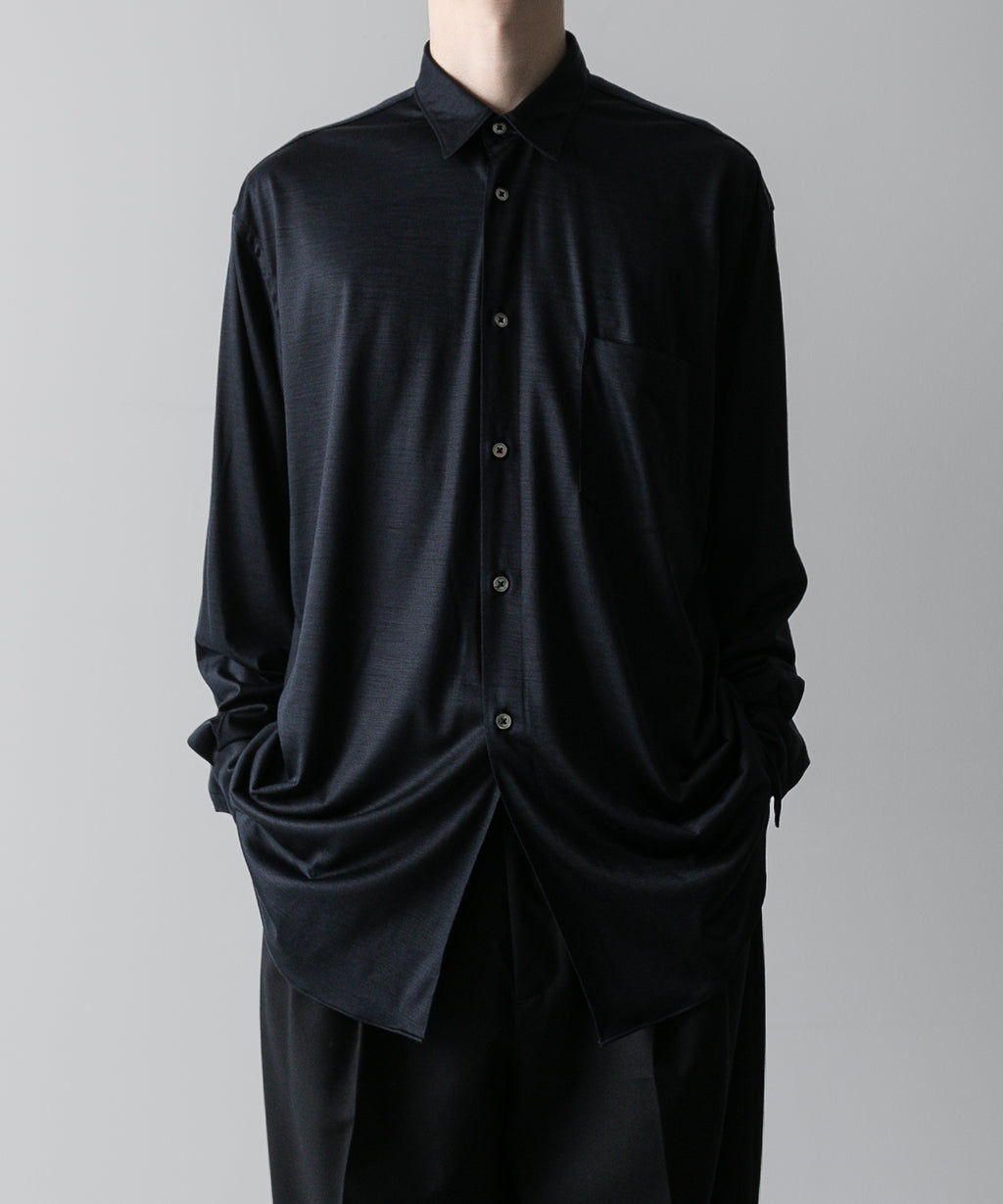 INTÉRIM(インテリム)のEXTRA FINE MERINO WOOL JERSEY L/S REGULAR SHIRT - D.NAVYの公式通販サイトsession福岡セレクトショップ