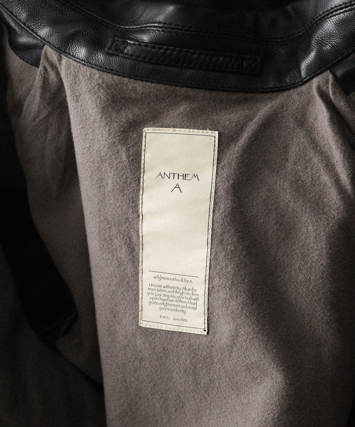 【ANTHEM A】BUFFALO CARF MINIMAL RIDING JACKET - BLACK