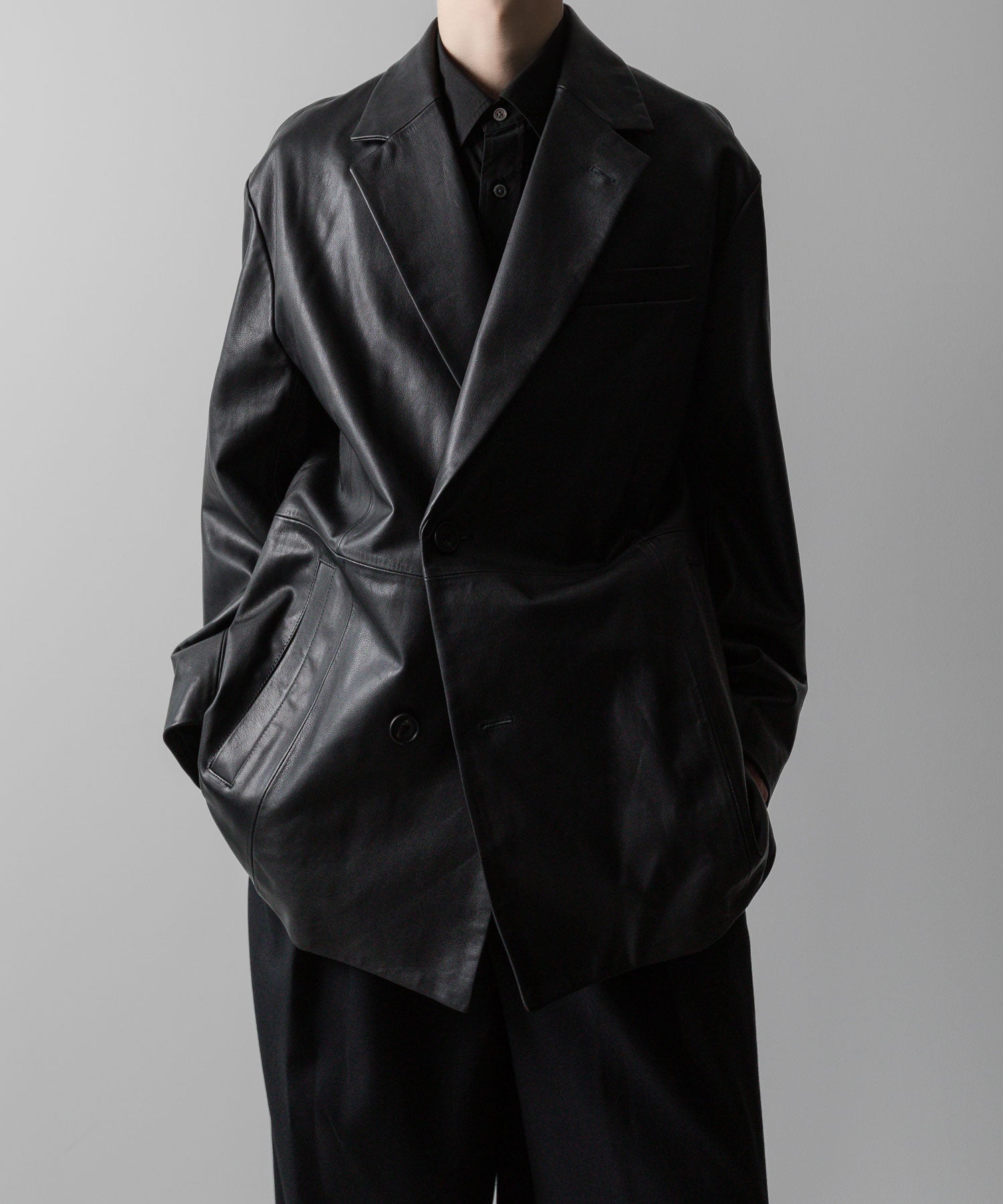 ssstein(シュタイン)の24AWコレクション LEATHER DOUBLE BRESTED JACKET - BLACK 公式通販サイトsession福岡セレクトショップ