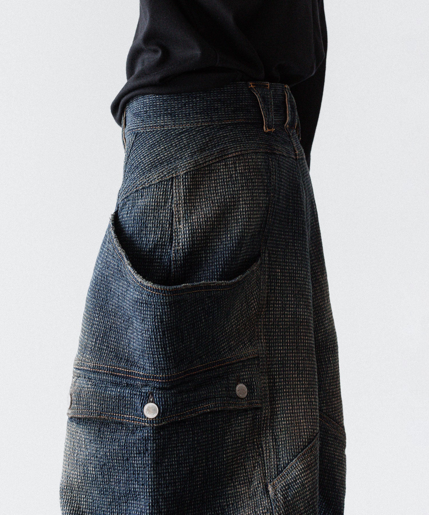 SUBLATIONS サブレーションズのSASHIKO BANANA CUTTING PANTSのSASHIKO INDIGO 公式通販サイトsession福岡セレクトショップ