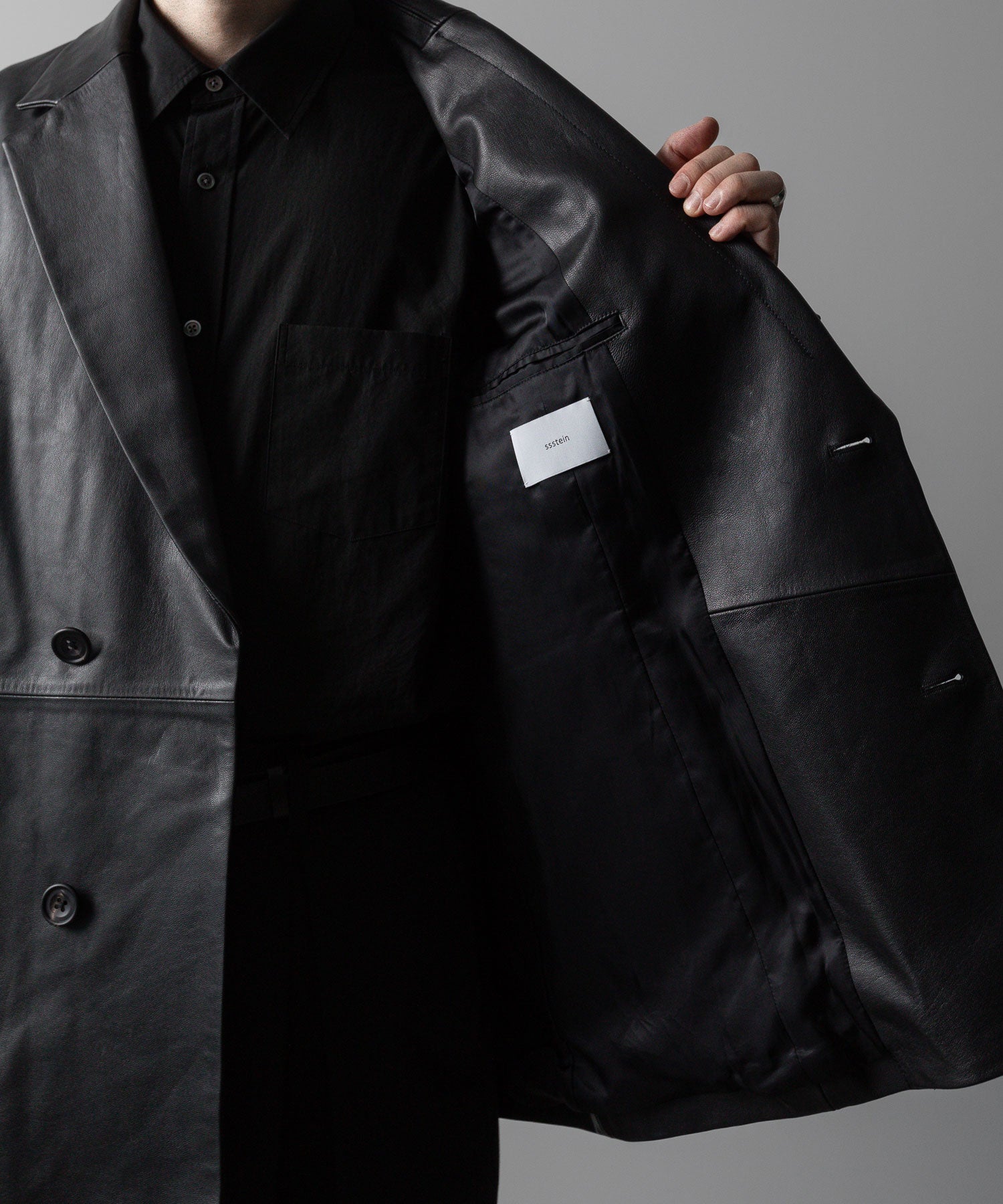 ssstein(シュタイン)の24AWコレクション LEATHER DOUBLE BRESTED JACKET - BLACK 公式通販サイトsession福岡セレクトショップ