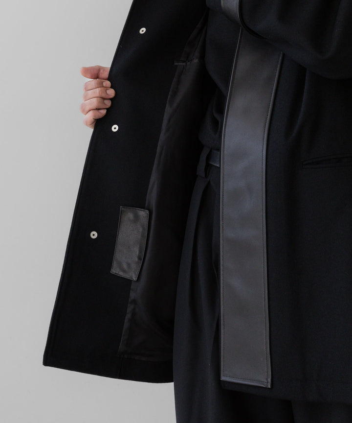 stein(シュタイン)の23AWコレクションLEATHER FLY FRONT LONG JACKETのBLACK 公式通販サイトsession福岡セレクトショップ