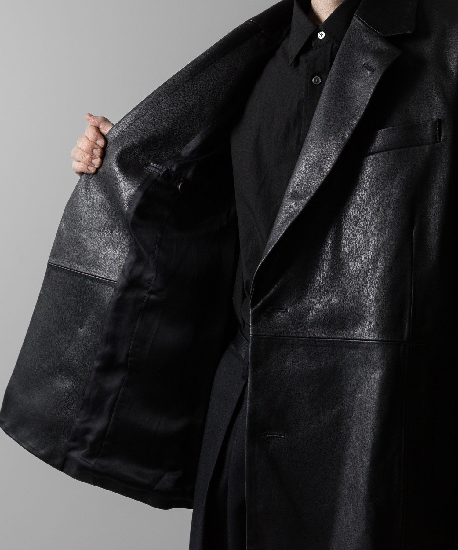 ssstein(シュタイン)の24AWコレクション LEATHER DOUBLE BRESTED JACKET - BLACK 公式通販サイトsession福岡セレクトショップ