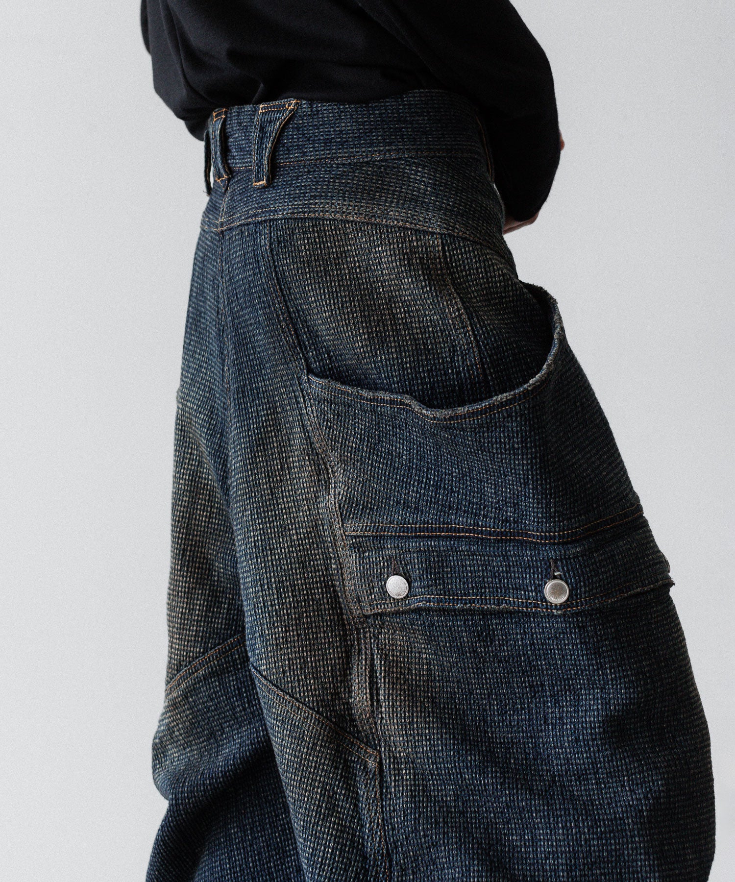 SUBLATIONS サブレーションズのSASHIKO BANANA CUTTING PANTSのSASHIKO INDIGO 公式通販サイトsession福岡セレクトショップ