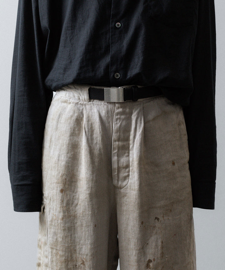 ssstein(シュタイン)のHEAVY LINEN HERRINGBONE WIDE EASY TROUSERS - NATURALの公式通販サイトsession福岡セレクトショップ