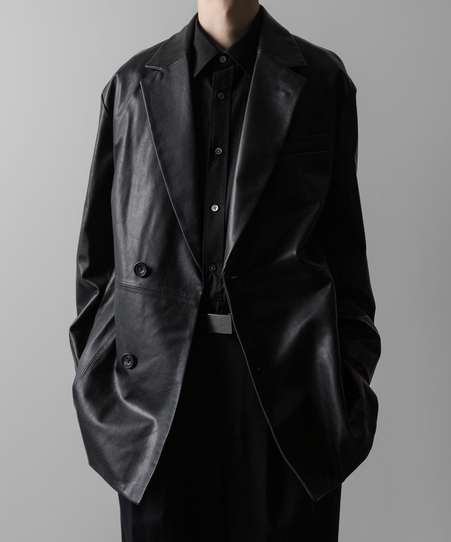 ssstein(シュタイン)の24AWコレクション LEATHER DOUBLE BRESTED JACKET - BLACK 公式通販サイトsession福岡セレクトショップ