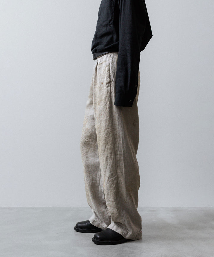 ssstein(シュタイン)のHEAVY LINEN HERRINGBONE WIDE EASY TROUSERS - NATURALの公式通販サイトsession福岡セレクトショップ