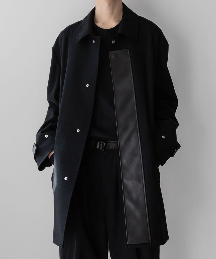 stein(シュタイン)の23AWコレクションLEATHER FLY FRONT LONG JACKETのBLACK 公式通販サイトsession福岡セレクトショップ
