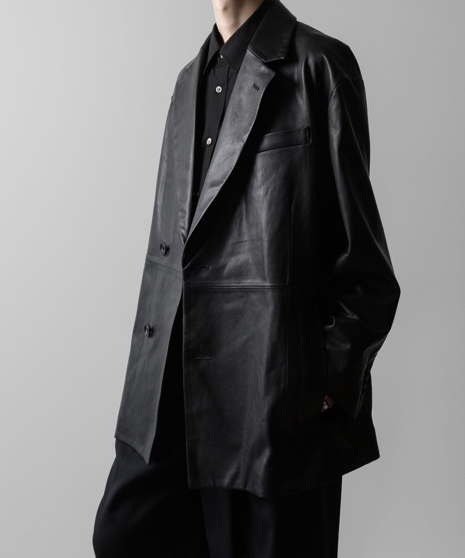 ssstein(シュタイン)の24AWコレクション LEATHER DOUBLE BRESTED JACKET - BLACK 公式通販サイトsession福岡セレクトショップ