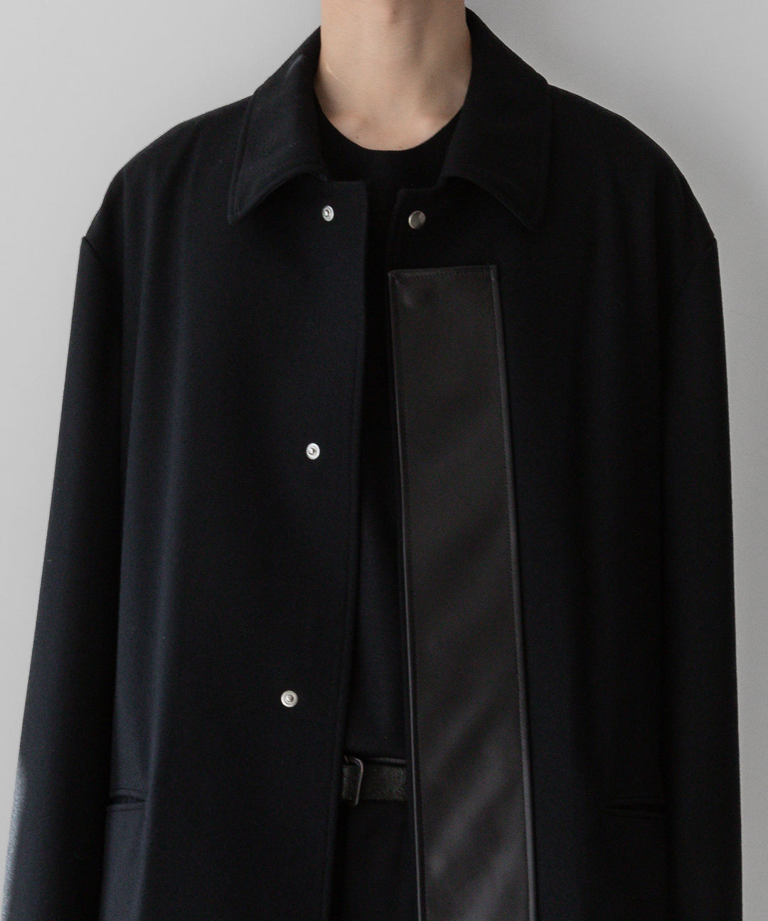 stein(シュタイン)の23AWコレクションLEATHER FLY FRONT LONG JACKETのBLACK 公式通販サイトsession福岡セレクトショップ