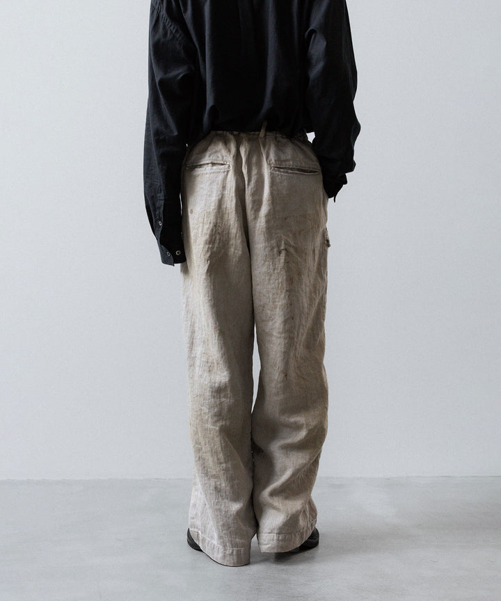 ssstein(シュタイン)のHEAVY LINEN HERRINGBONE WIDE EASY TROUSERS - NATURALの公式通販サイトsession福岡セレクトショップ