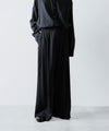 【ANTHEM A】SILKY VISCOSE 2TUCK FLARE EASY PANTS - BLACK