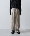 【ssstein】HEAVY LINEN HERRINGBONE WIDE EASY TROUSERS - NATURAL
