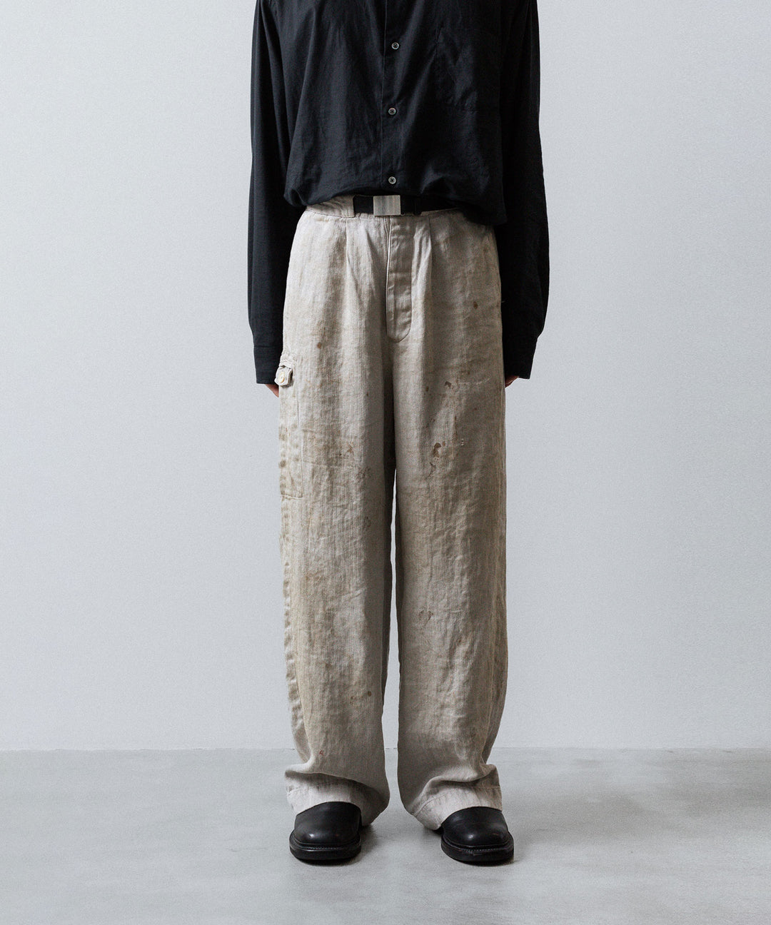 ssstein(シュタイン)のHEAVY LINEN HERRINGBONE WIDE EASY TROUSERS - NATURALの公式通販サイトsession福岡セレクトショップ