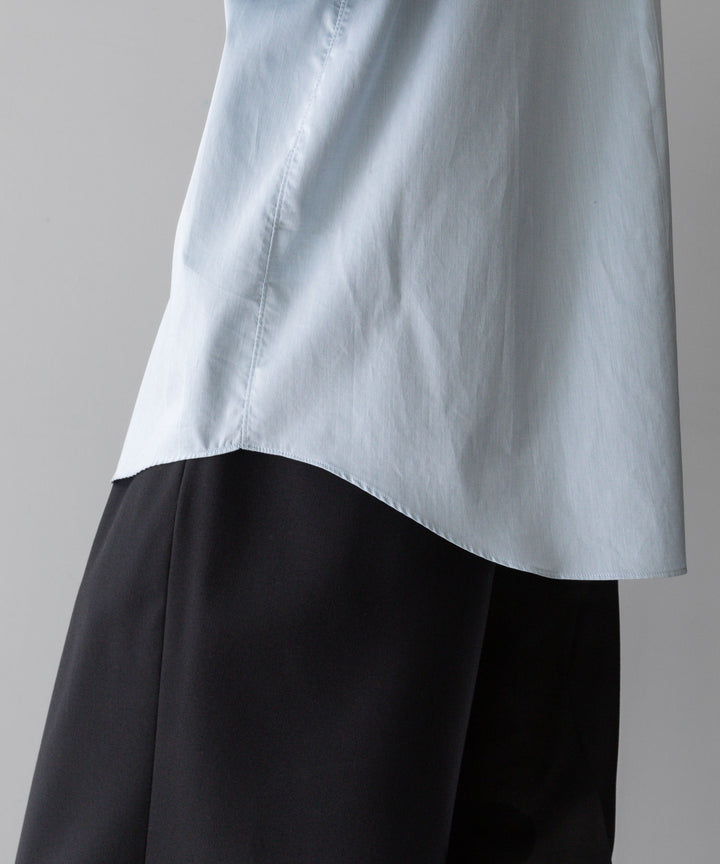 【INTÉRIM】200/2 SUPIMA TWILL REGULAR COLLAR SHIRT - L.BLUE
