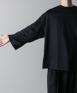 INTÉRIM(インテリム)のHYPER BIG EXTRA FINE MERINO WOOL JERSEY FOOTBALL L/S TEE - NAVYの公式通販サイトsession福岡セレクトショップ