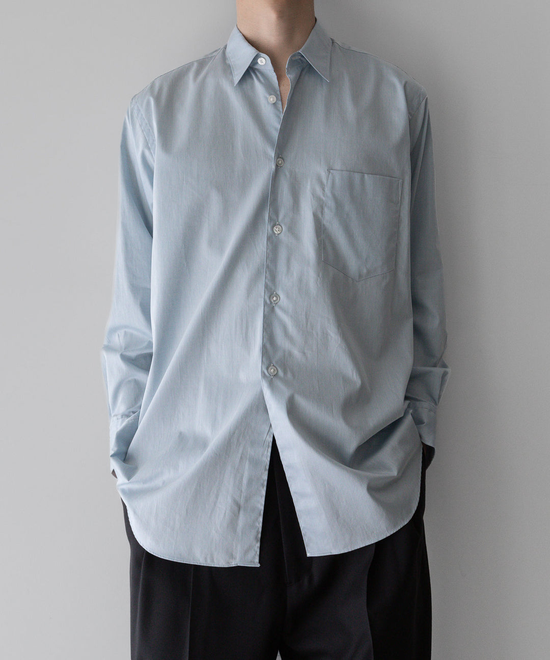 【INTÉRIM】インテリムの200/2 SUPIMA TWILL REGULAR COLLAR SHIRT - L.BLUE公式通販サイトsession福岡セレクトショップ