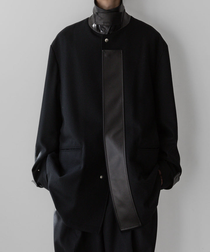 stein(シュタイン)の23AWコレクションLEATHER FLY FRONT LONG JACKETのBLACK 公式通販サイトsession福岡セレクトショップ
