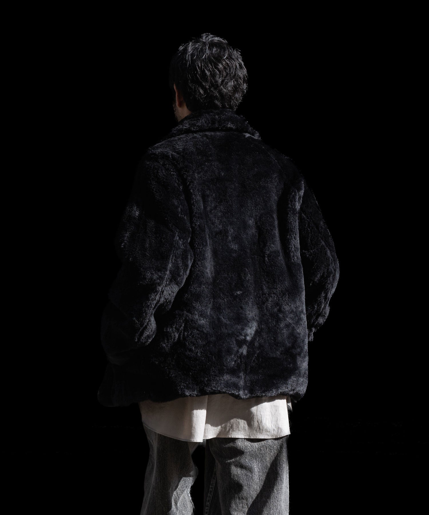 【ssstein】ACRYLIC FUR JACKET - BLACK