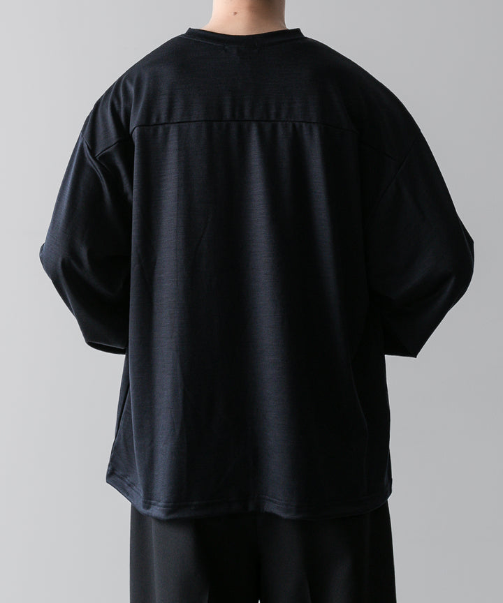 INTÉRIM(インテリム)のHYPER BIG EXTRA FINE MERINO WOOL JERSEY FOOTBALL L/S TEE - NAVYの公式通販サイトsession福岡セレクトショップ