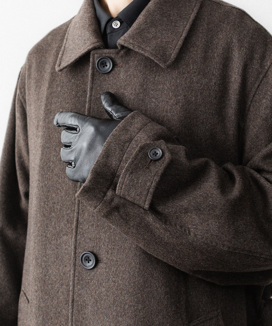ssstein(シュタイン)のWOOL DOESKIN OVERSIZED INVESTIGATED COAT - GREY BROWNの公式通販サイトsession福岡セレクトショップ