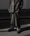 【INTÉRIM】    MILITARY WOOL SERGE 1-TUCK FRENCH ARMY WIDE TAPERED TROUSER - DUST GRAY