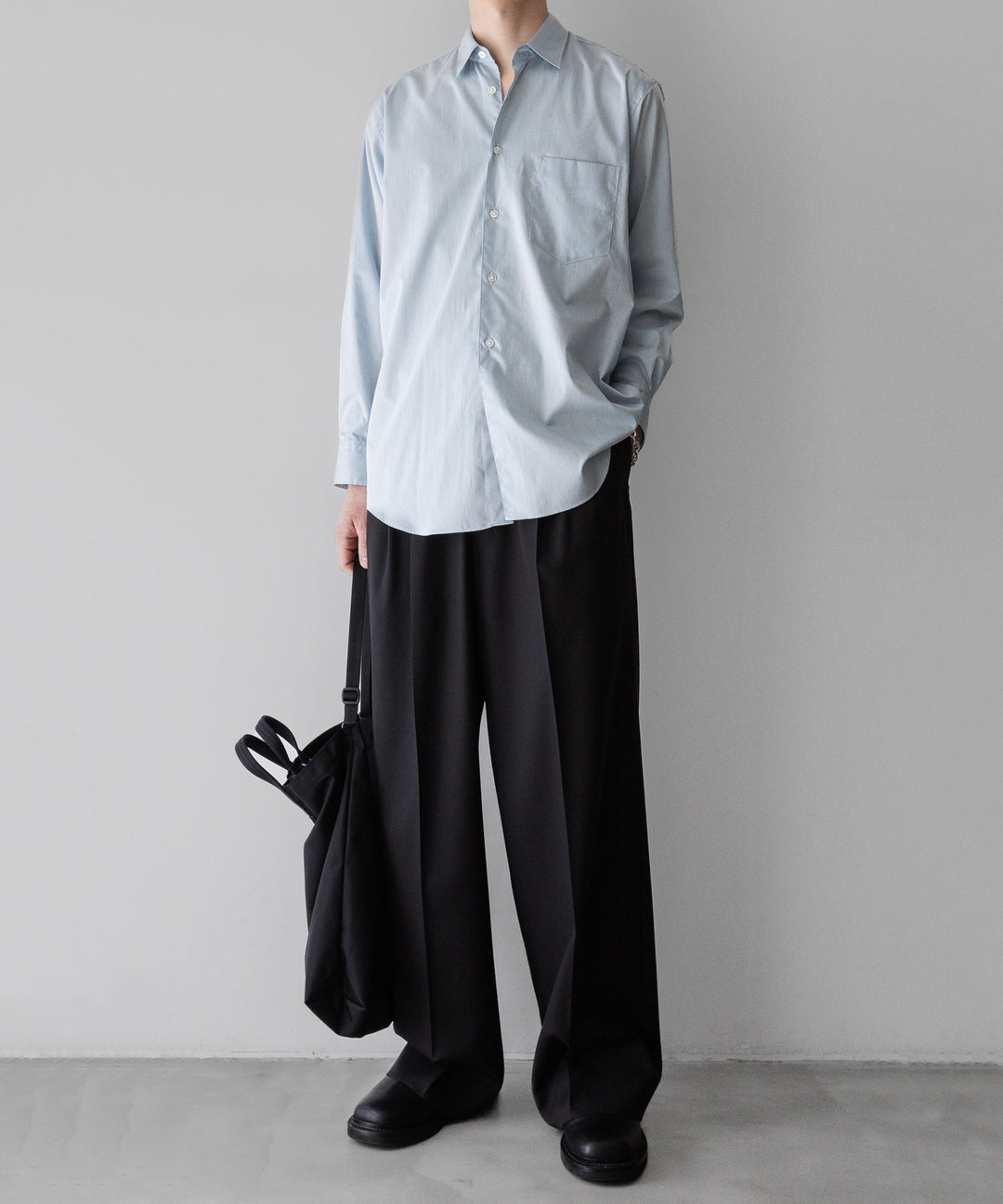 【INTÉRIM】インテリムの200/2 SUPIMA TWILL REGULAR COLLAR SHIRT - L.BLUE公式通販サイトsession福岡セレクトショップ