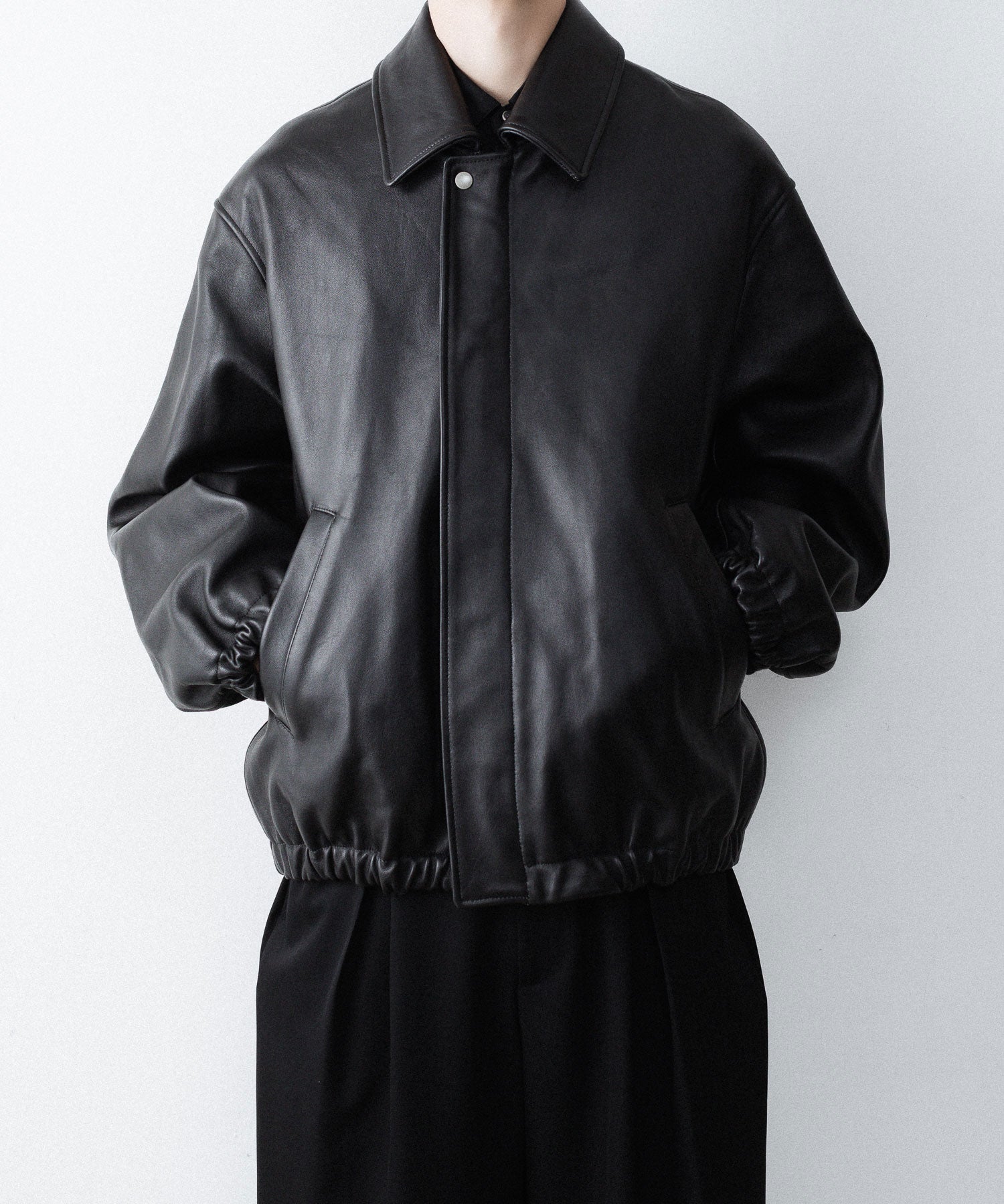 ssstein / シュタイン】SHEEP LEATHER ZIP SHORT JACKET - BLACK